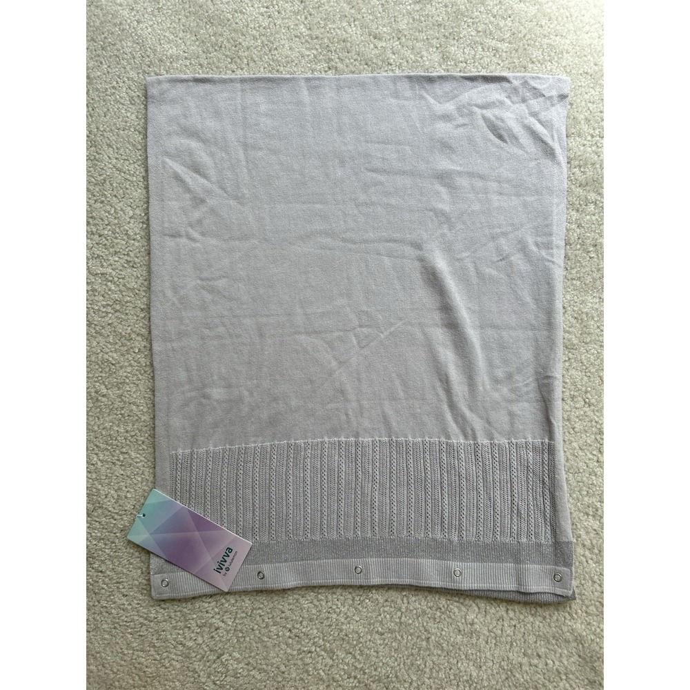 NWT Ivivva Lululemon Village Chill Scarf Gray Snap Infinity Wrap 64"x37"